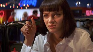 If you look up "manic pixie dream girl" in the dictionary, there's a picture of Uma Thurman playing Mia Wallace.