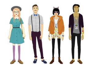 This is what you get when you Google "hipster." That appears to be Sophie and Nathan on the left.